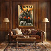 UNITED WE ARE STRONG WWII Propaganda Poster PosterGoat
