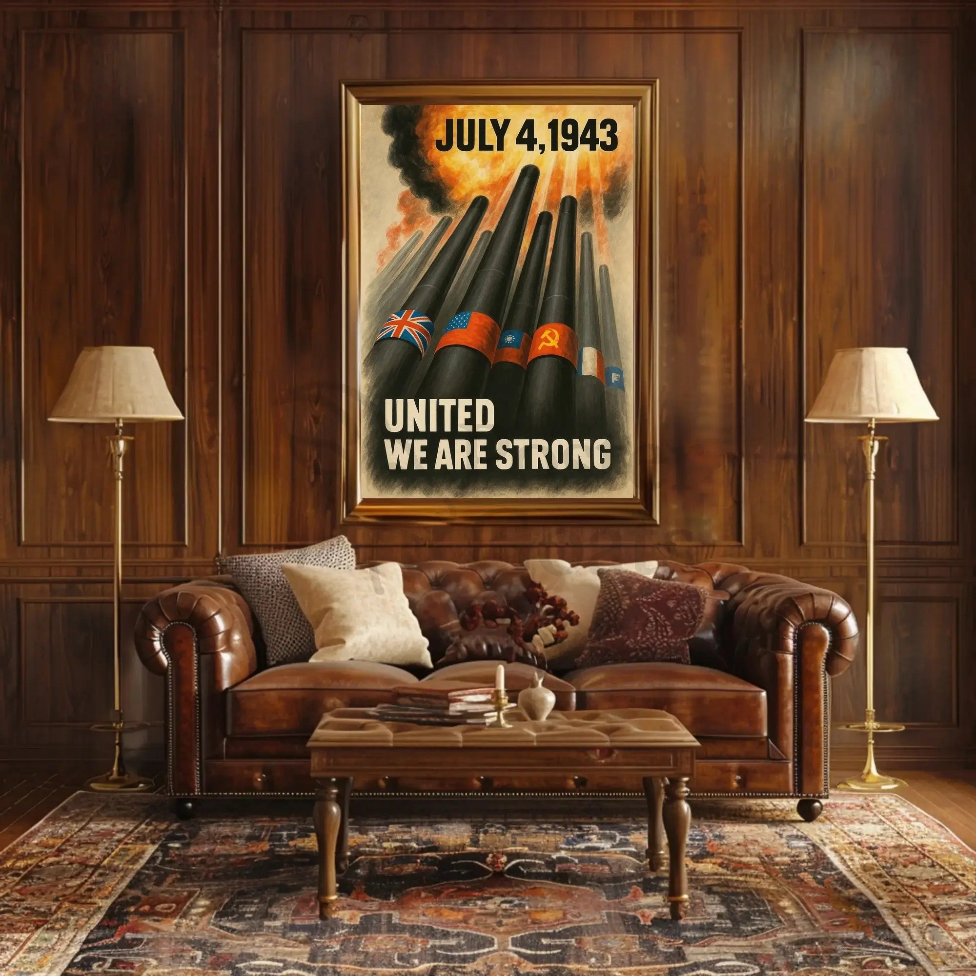 UNITED WE ARE STRONG WWII Propaganda Poster PosterGoat