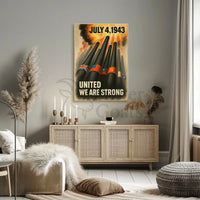 UNITED WE ARE STRONG WWII Propaganda Poster PosterGoat