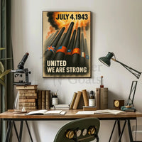 UNITED WE ARE STRONG WWII Propaganda Poster PosterGoat