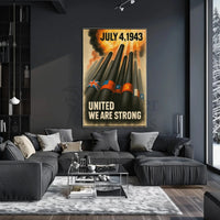 UNITED WE ARE STRONG WWII Propaganda Poster PosterGoat