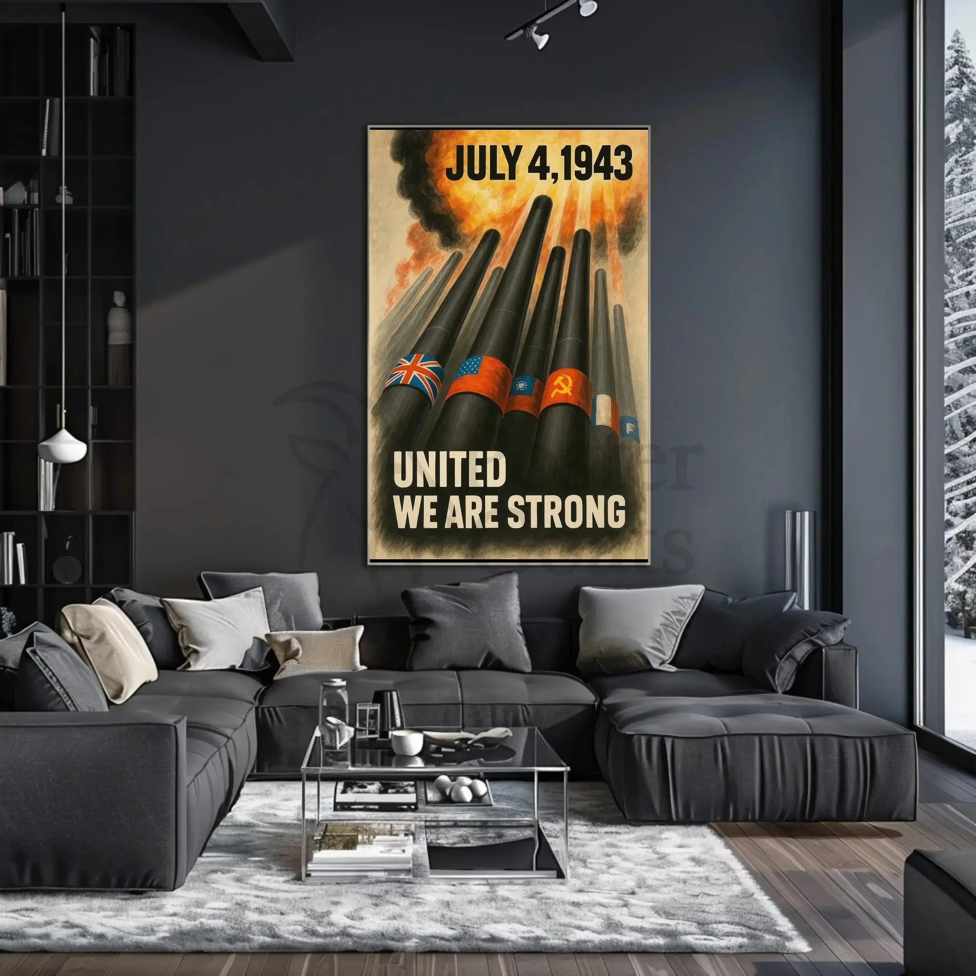 UNITED WE ARE STRONG WWII Propaganda Poster PosterGoat