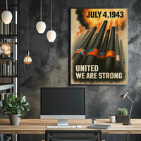 UNITED WE ARE STRONG WWII Propaganda Poster PosterGoat