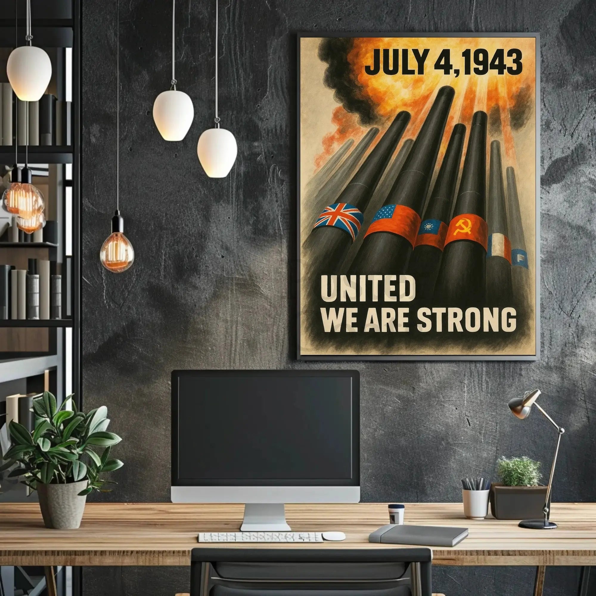 UNITED WE ARE STRONG WWII Propaganda Poster PosterGoat