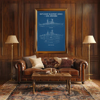 USS Arizona Blueprint Design Educational Poster PosterGoat