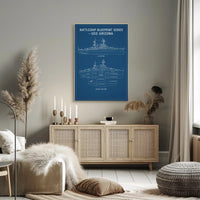 USS Arizona Blueprint Design Educational Poster PosterGoat