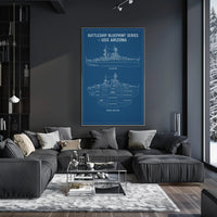 USS Arizona Blueprint Design Educational Poster PosterGoat