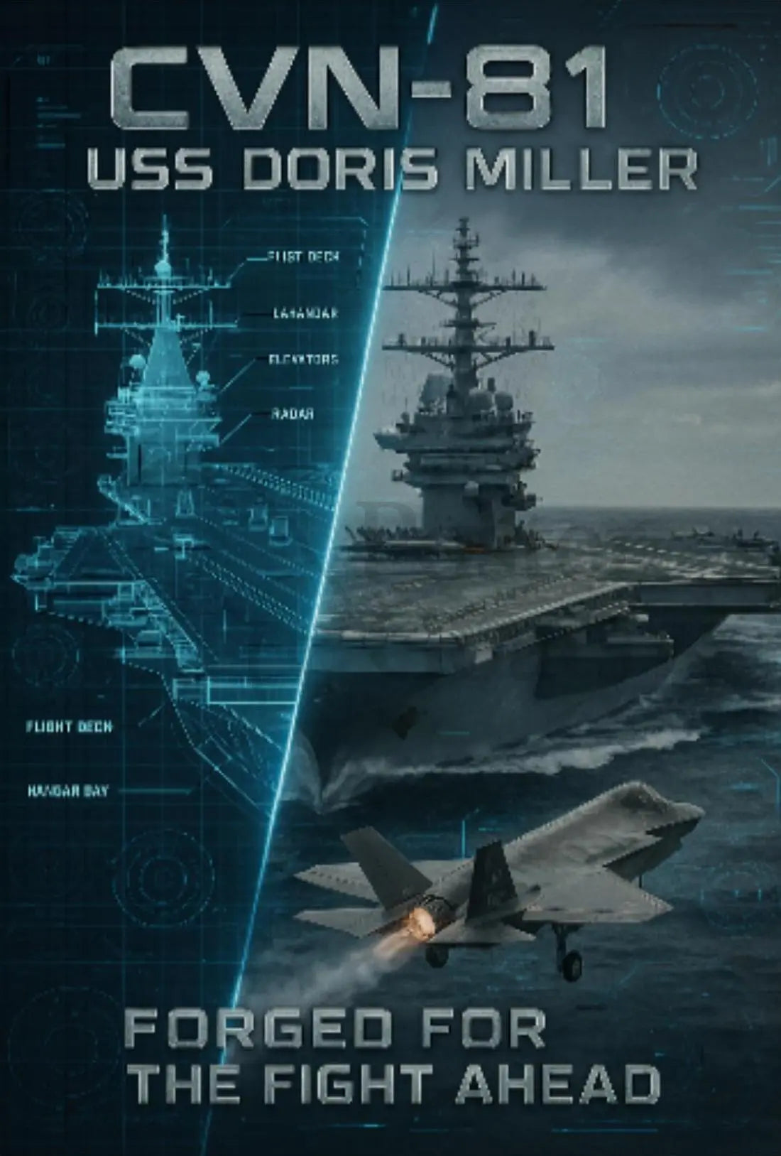 USS Doris Miller Aircraft Carrier Poster PosterGoat