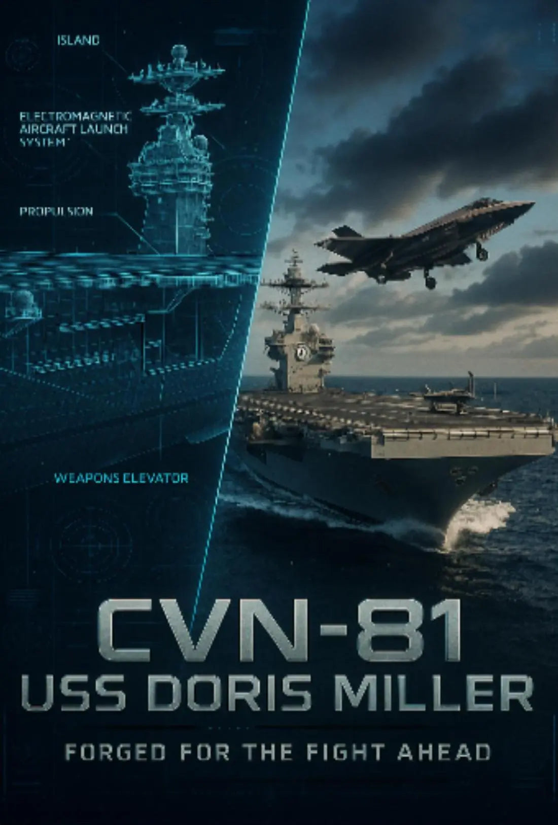 USS Doris Miller CVN-81 Military Recruitment Poster PosterGoat