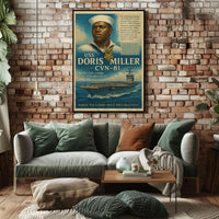 USS Doris Miller WWII Heroism Propaganda Poster PosterGoat