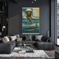 USS Doris Miller WWII Heroism Propaganda Poster PosterGoat
