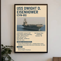USS Dwight D. Eisenhower Nimitz-Class Aircraft Carrier Military Poster PosterGoat