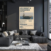 USS Dwight D. Eisenhower Nimitz-Class Aircraft Carrier Military Poster PosterGoat