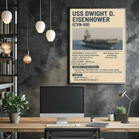 USS Dwight D. Eisenhower Nimitz-Class Aircraft Carrier Military Poster PosterGoat