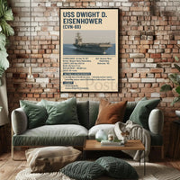 USS Dwight D. Eisenhower Nimitz-Class Aircraft Carrier Military Poster PosterGoat