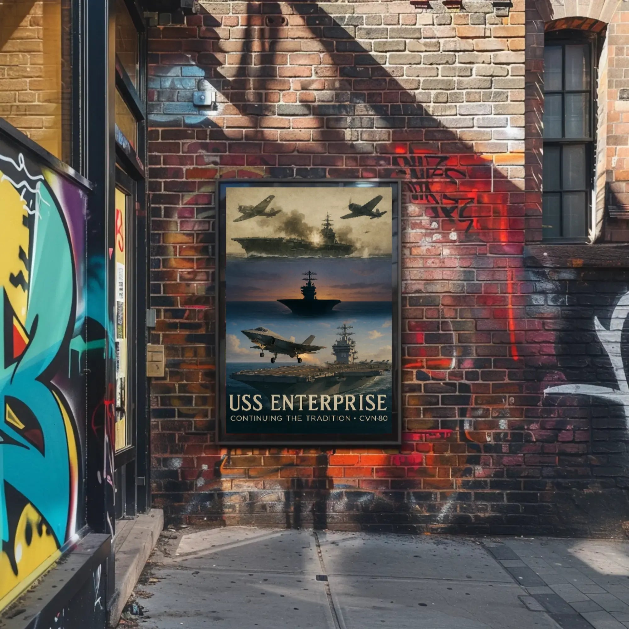 USS Enterprise Legacy Naval Aviation Historical Poster PosterGoat