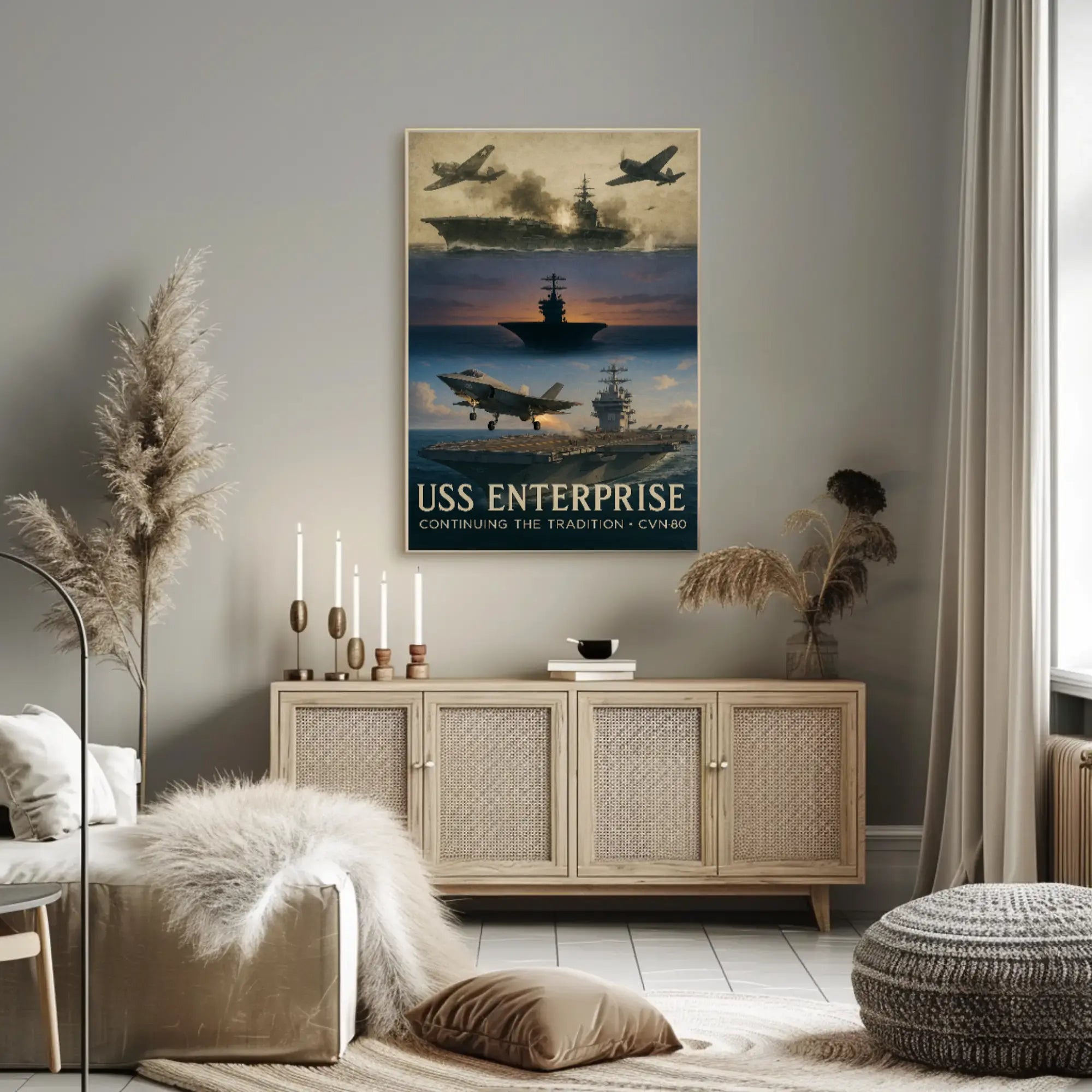 USS Enterprise Legacy Naval Aviation Historical Poster PosterGoat