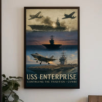 USS Enterprise Legacy Naval Aviation Historical Poster PosterGoat