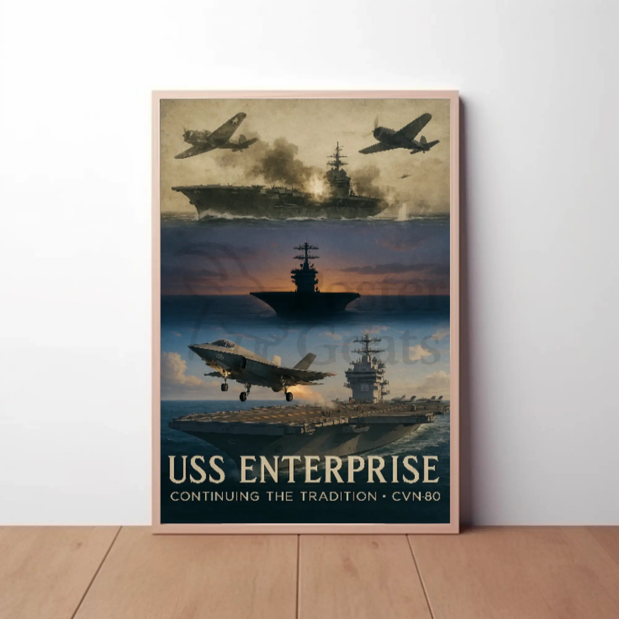 USS Enterprise Legacy Naval Aviation Historical Poster PosterGoat