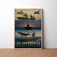USS Enterprise Legacy Naval Aviation Historical Poster PosterGoat