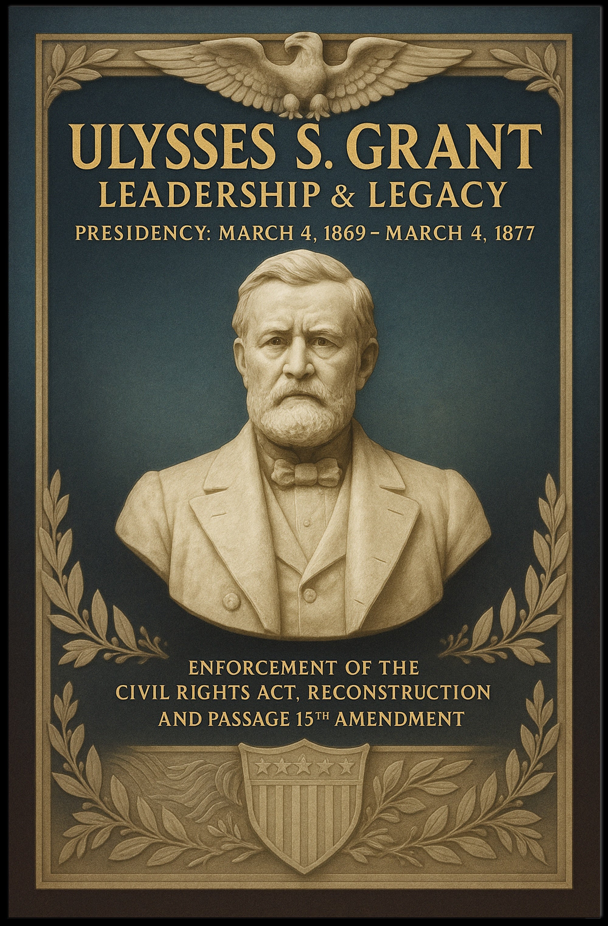 Ulysses S. Grant Leadership Legacy Poster PosterGoat