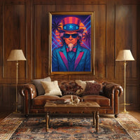 Uncle Sam Neon Tropical Futuristic Sci-Fi Poster PosterGoat