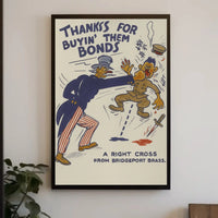 Uncle Sam Punches Enemy in WWII Propaganda Poster PosterGoat