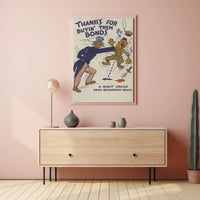 Uncle Sam Punches Enemy in WWII Propaganda Poster PosterGoat