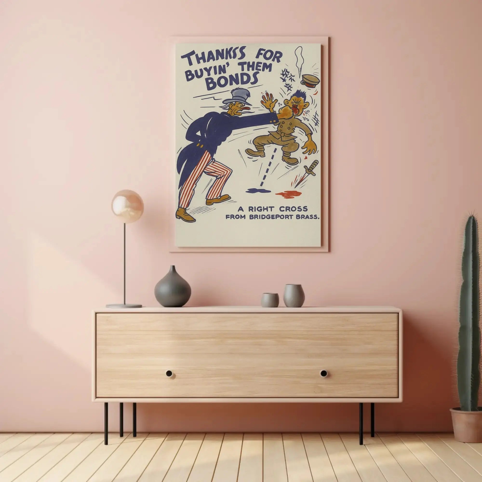 Uncle Sam Punches Enemy in WWII Propaganda Poster PosterGoat