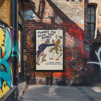 Uncle Sam Punches Enemy in WWII Propaganda Poster PosterGoat