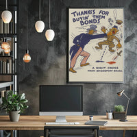 Uncle Sam Punches Enemy in WWII Propaganda Poster PosterGoat