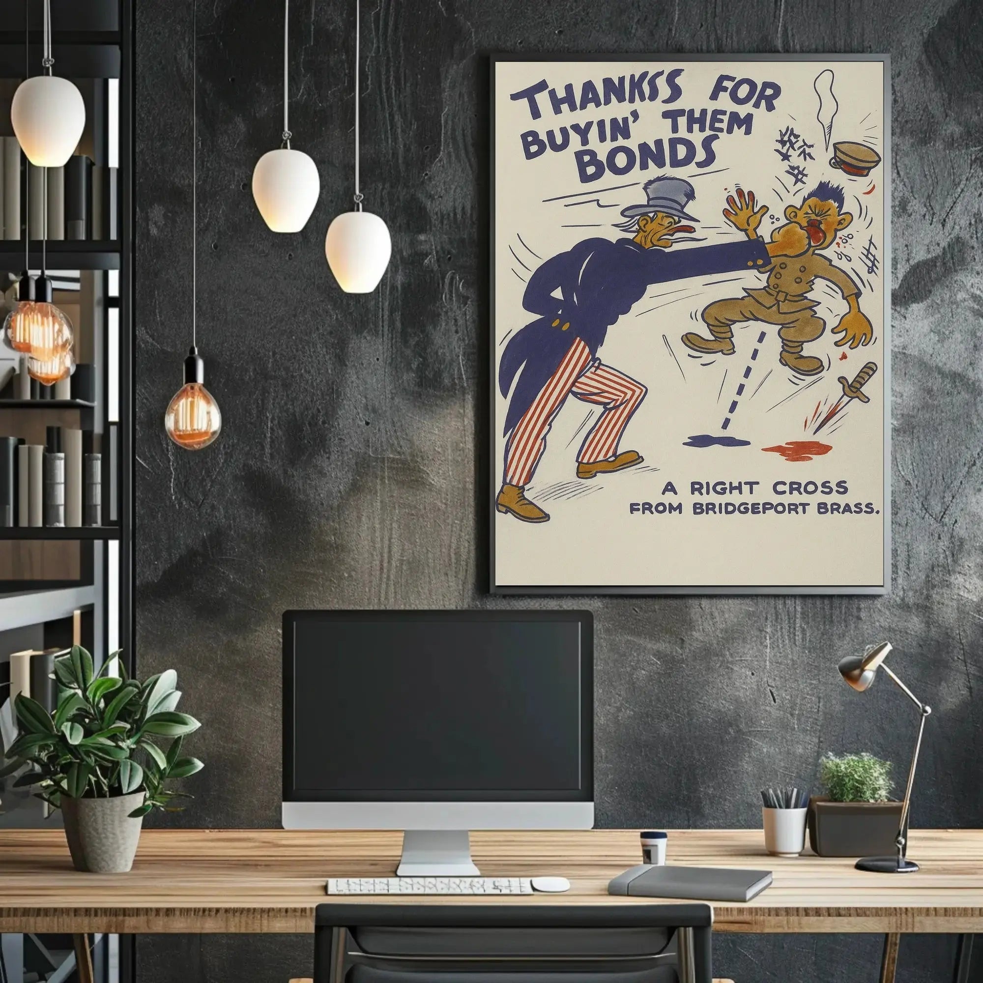 Uncle Sam Punches Enemy in WWII Propaganda Poster PosterGoat