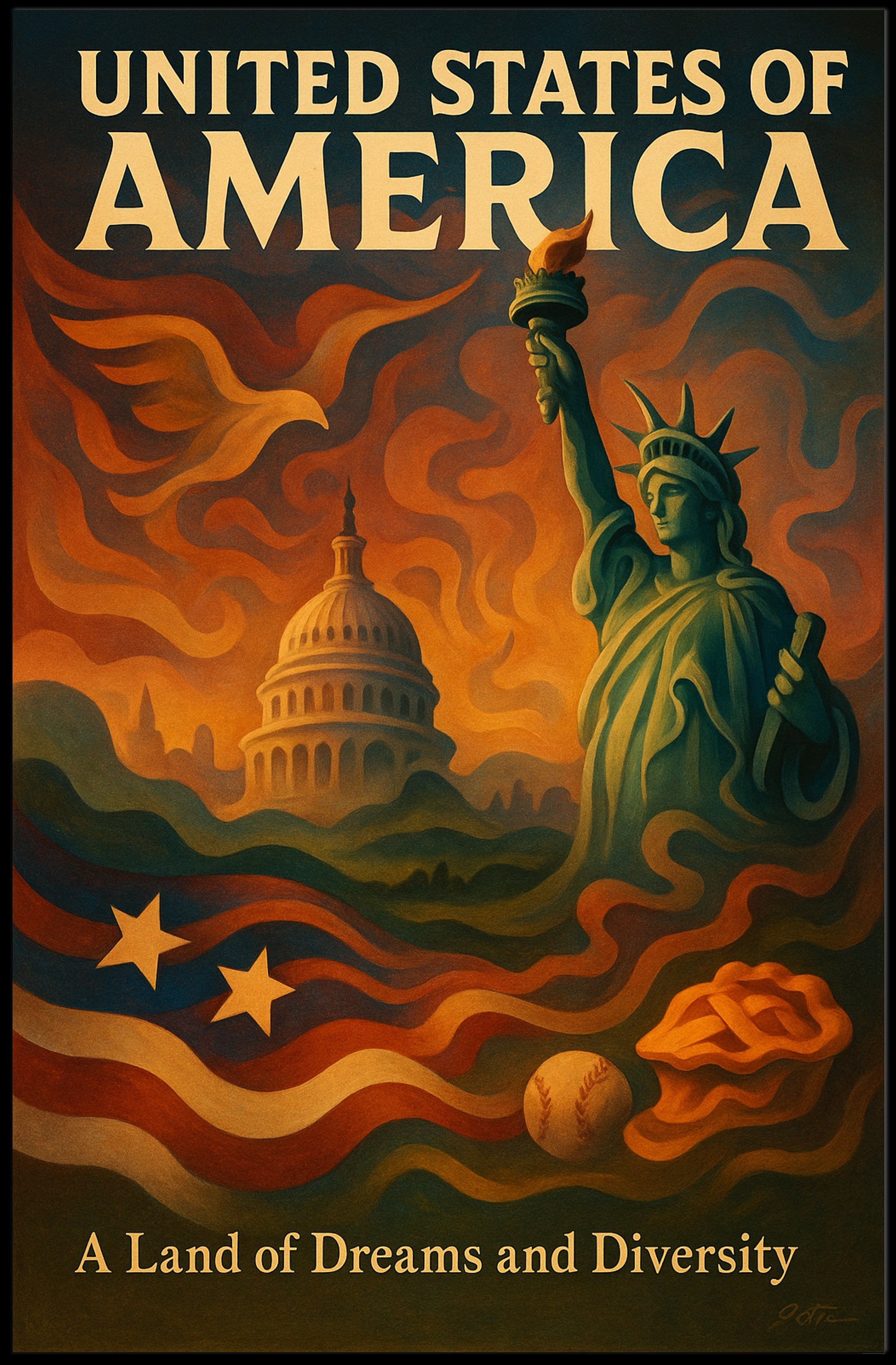 United States of America Dreams and Diversity Poster PosterGoat