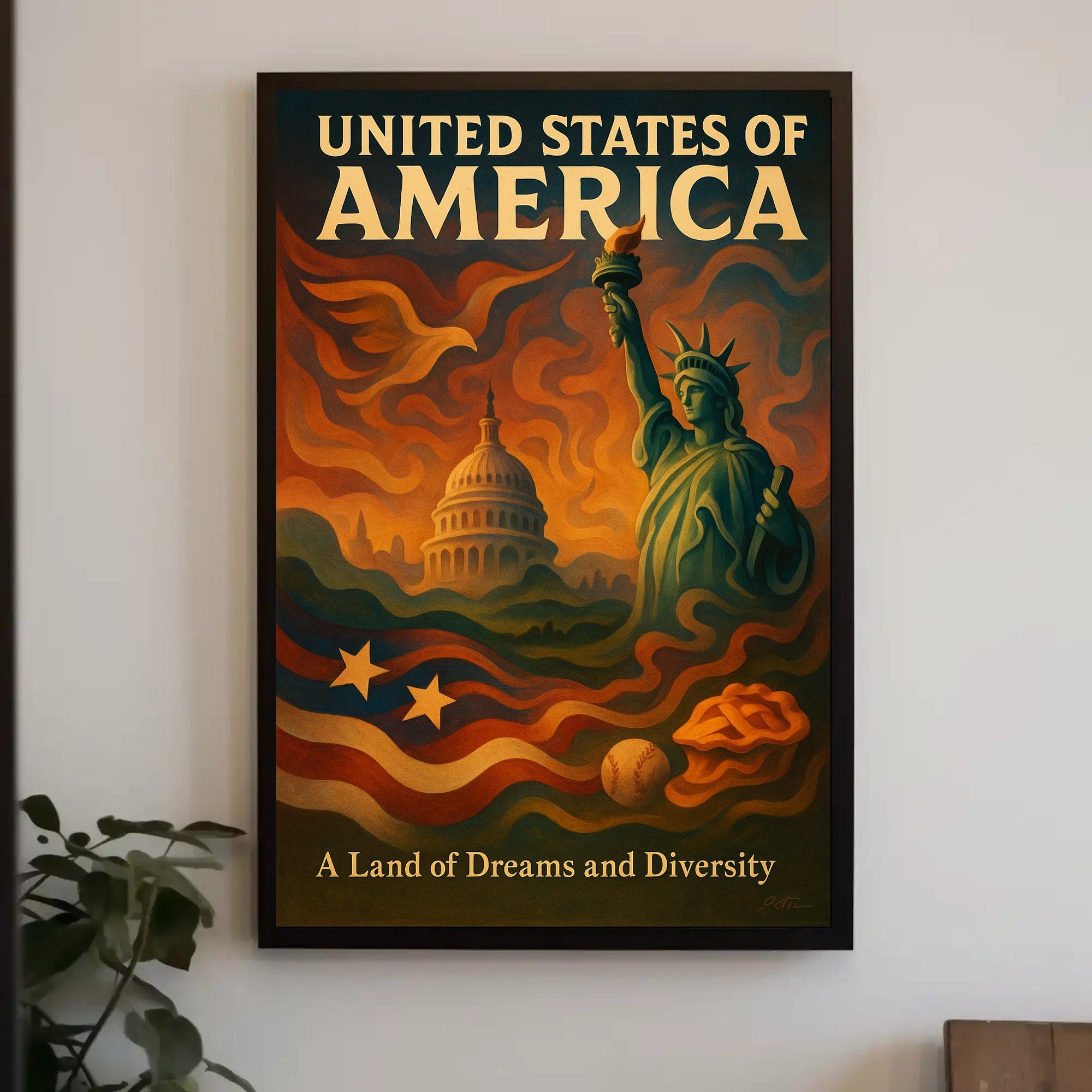 United States of America Dreams and Diversity Poster PosterGoat