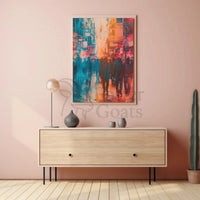 Urban Asian Cityscape Vibrance Art Print Abstract Artistic Poster PosterGoat