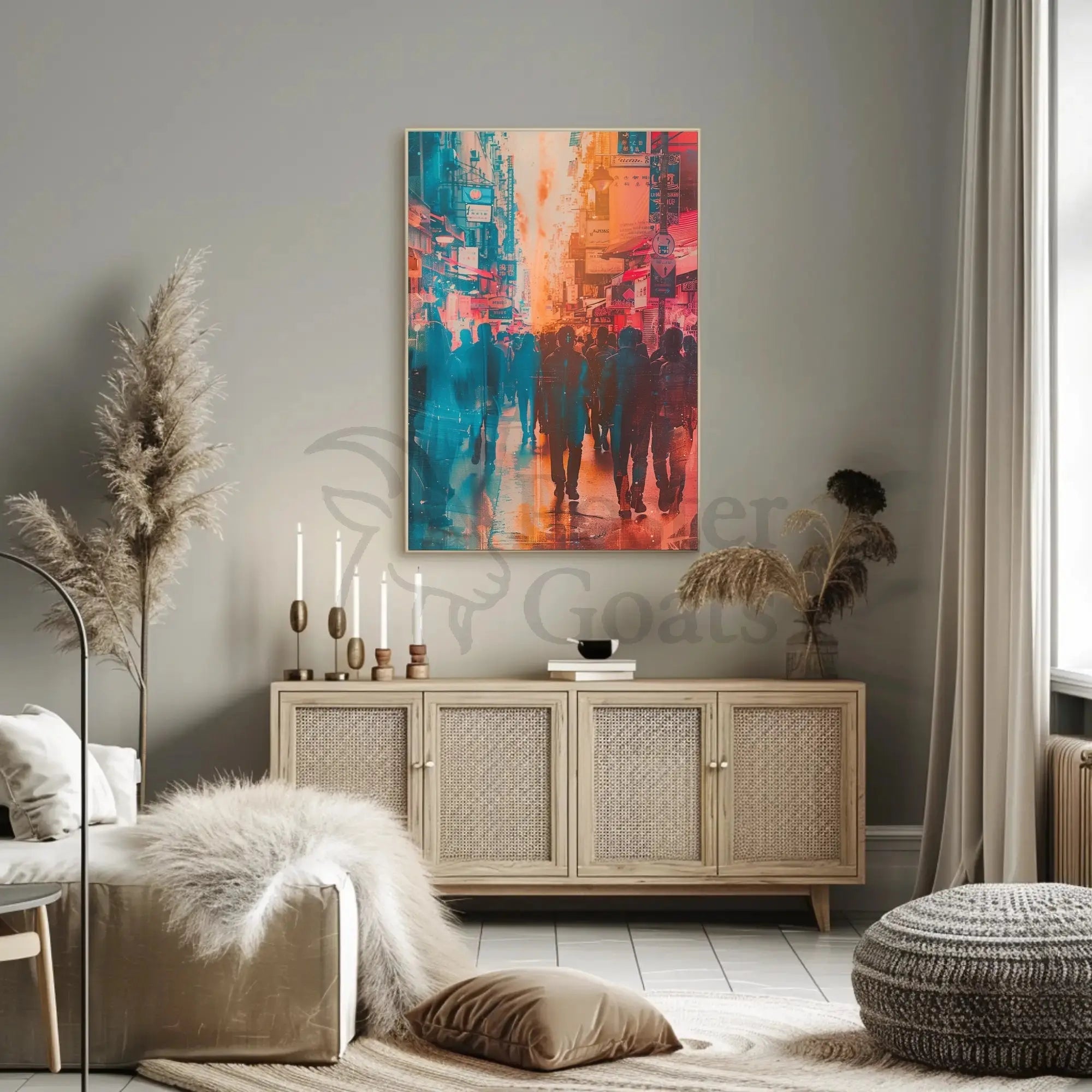Urban Asian Cityscape Vibrance Art Print Abstract Artistic Poster PosterGoat