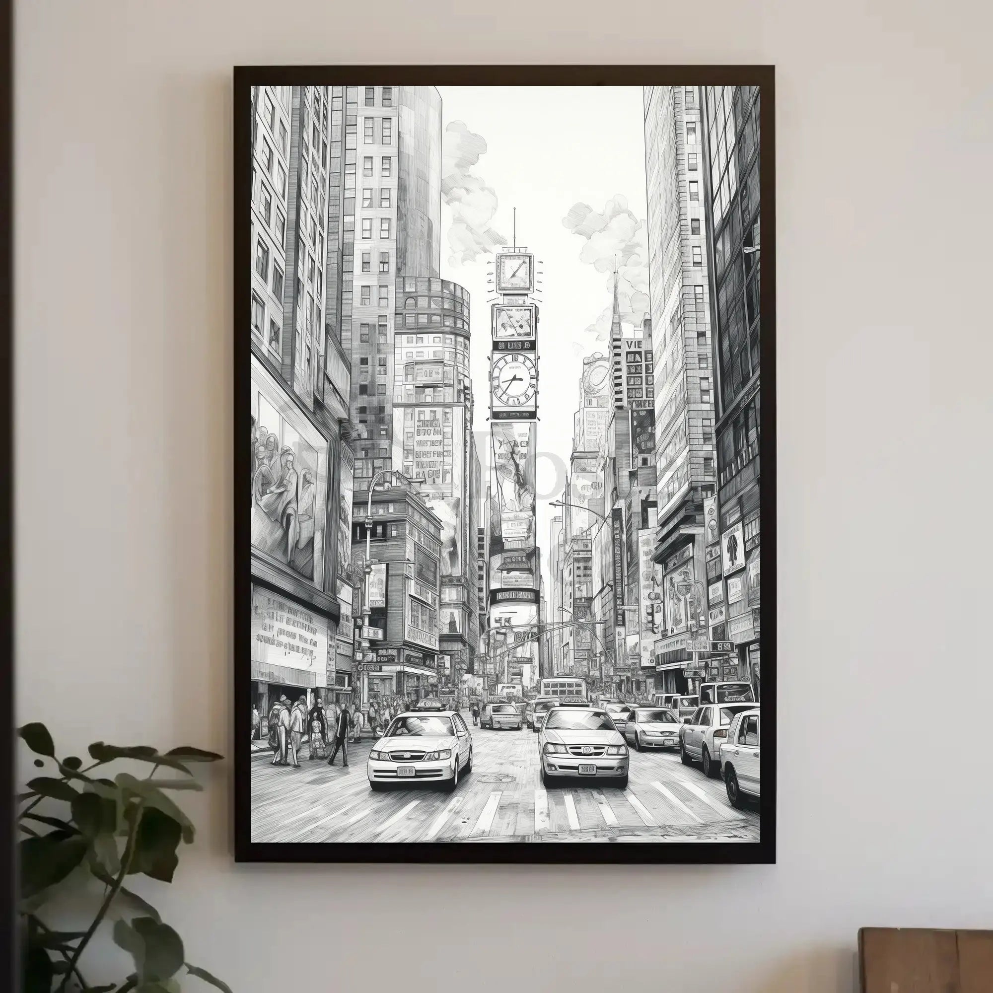 Urban Energy Black and White Sketch Travel Poster PosterGoat