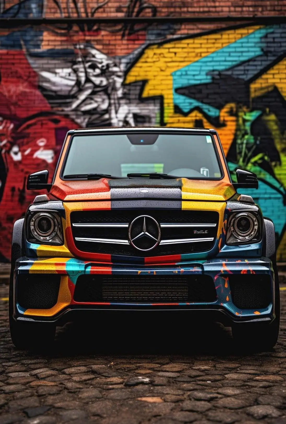 Urban Graffiti Car Art: Abstract, Artistic, or Pop Culture Poster PosterGoat