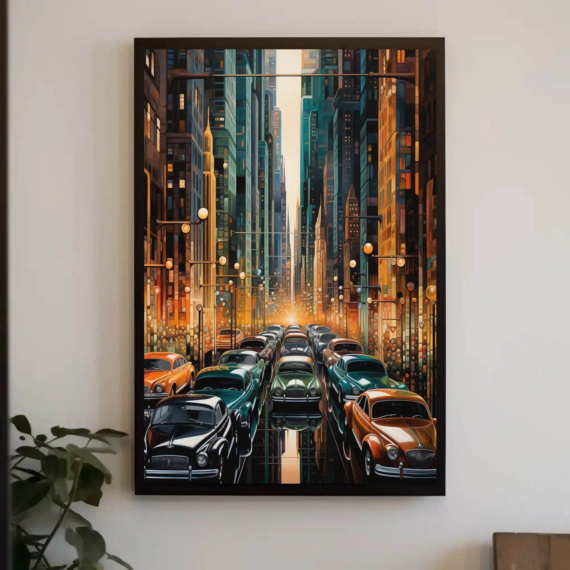 Urban Mid-Century Metropolis Dream Artistic Poster PosterGoat