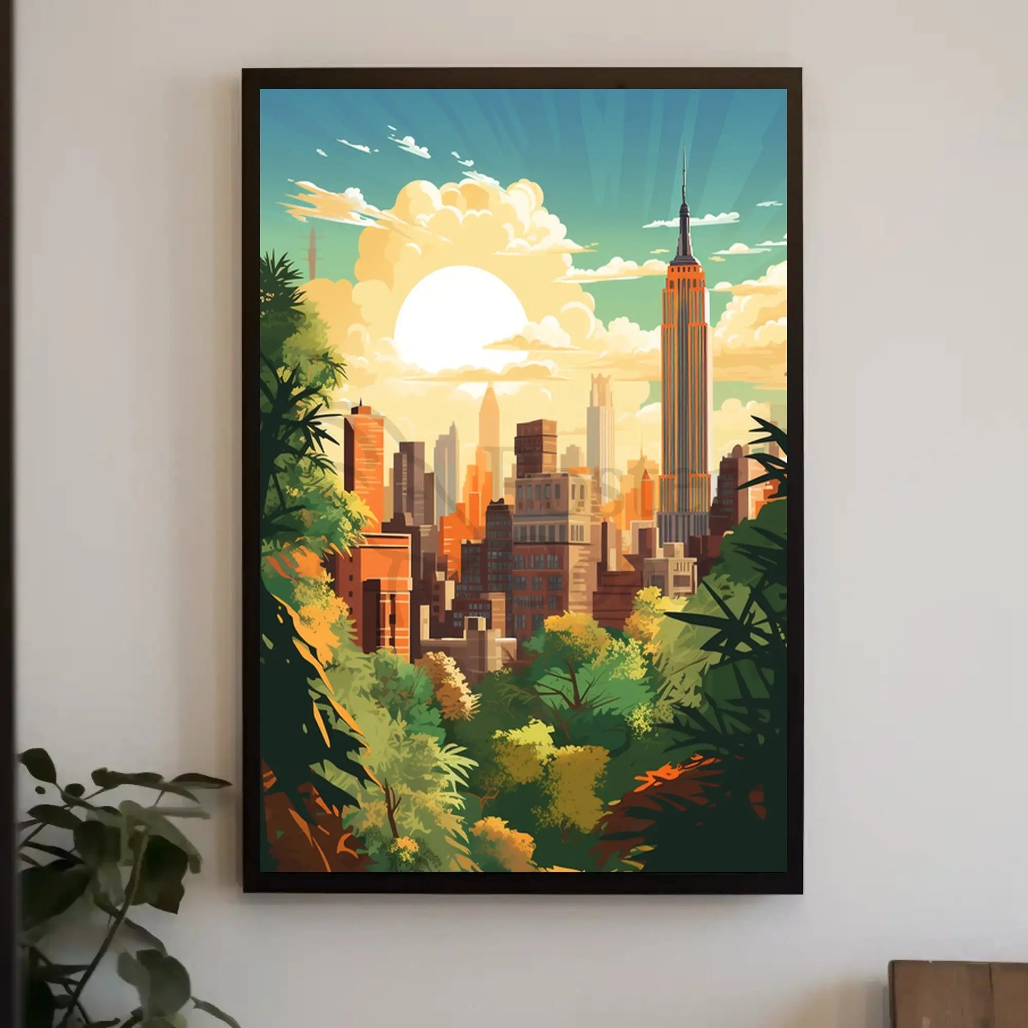 Urban Nature Fusion Retro Travel Poster PosterGoat