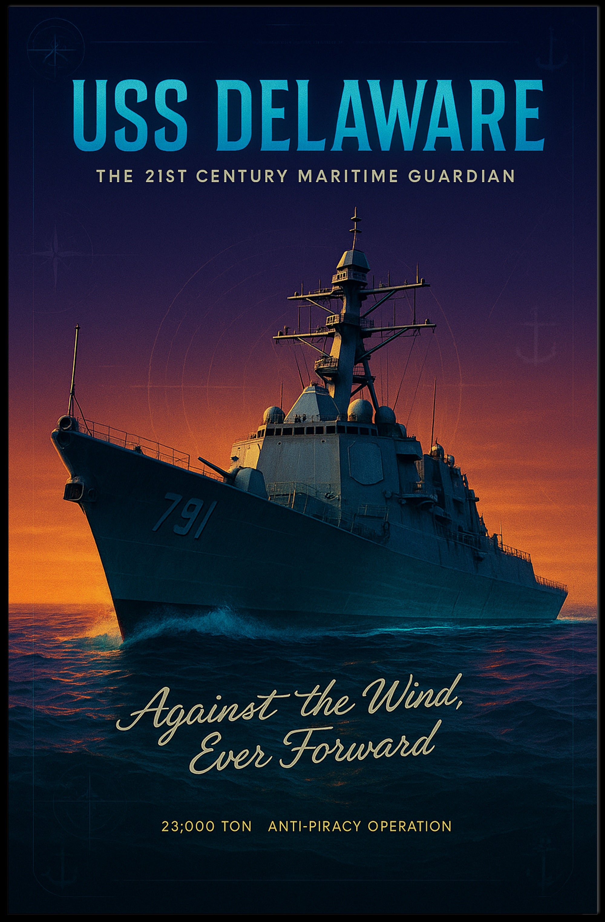 Uss Delaware The 21St Century Maritime Poster PosterGoat