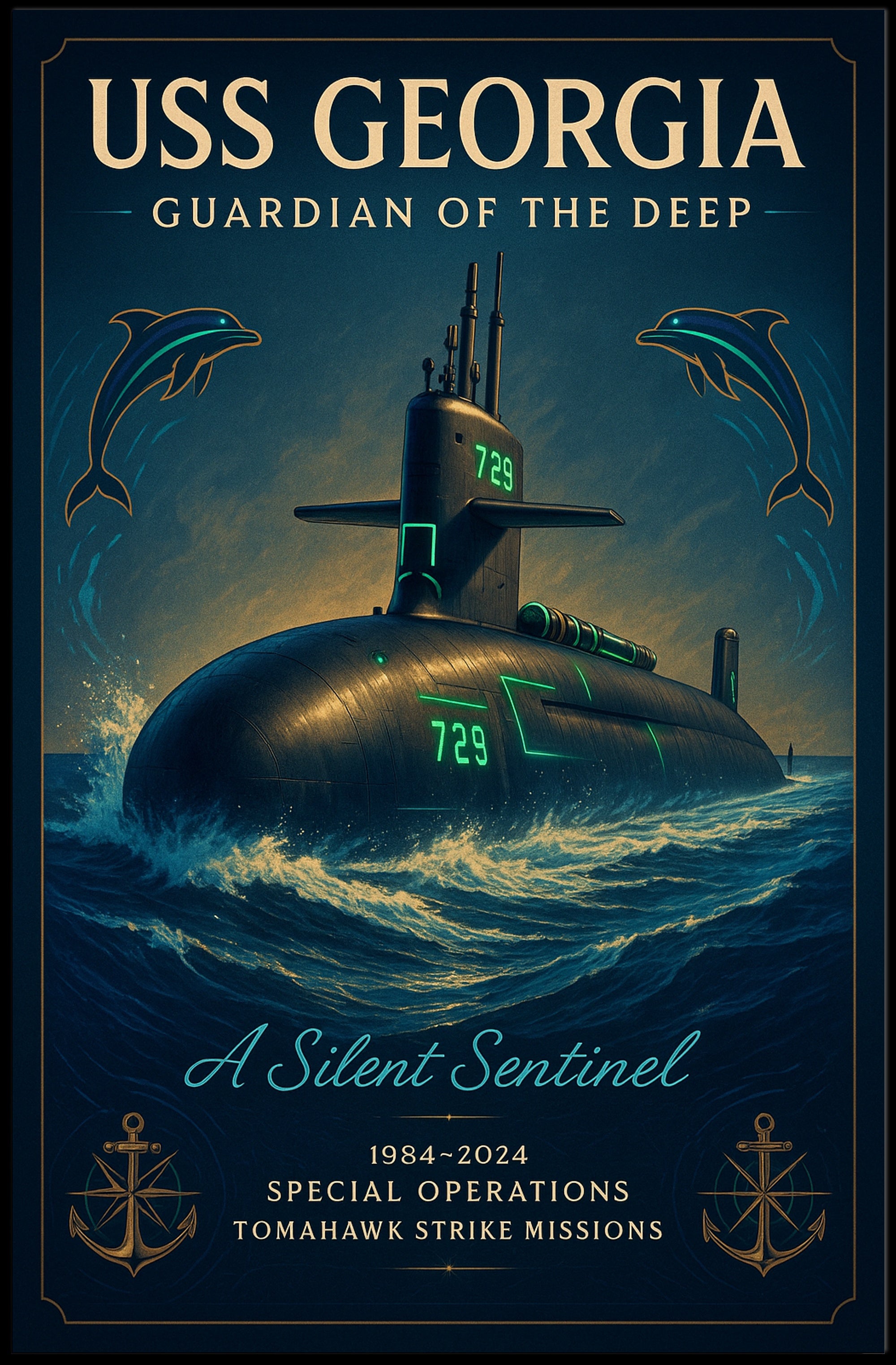 Uss Georgia Guardian Of The Deep Poster PosterGoat
