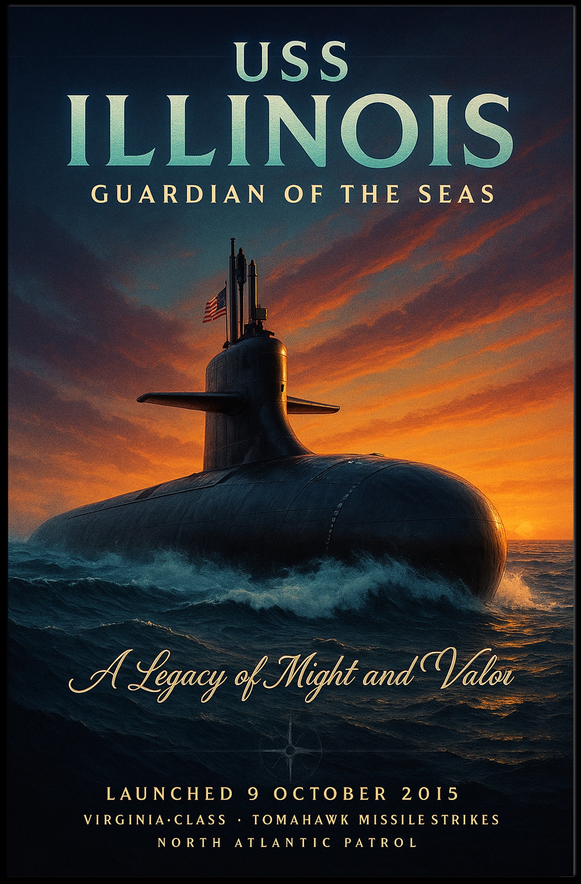 Uss Illinois Guardian Of The Seas Poster PosterGoat