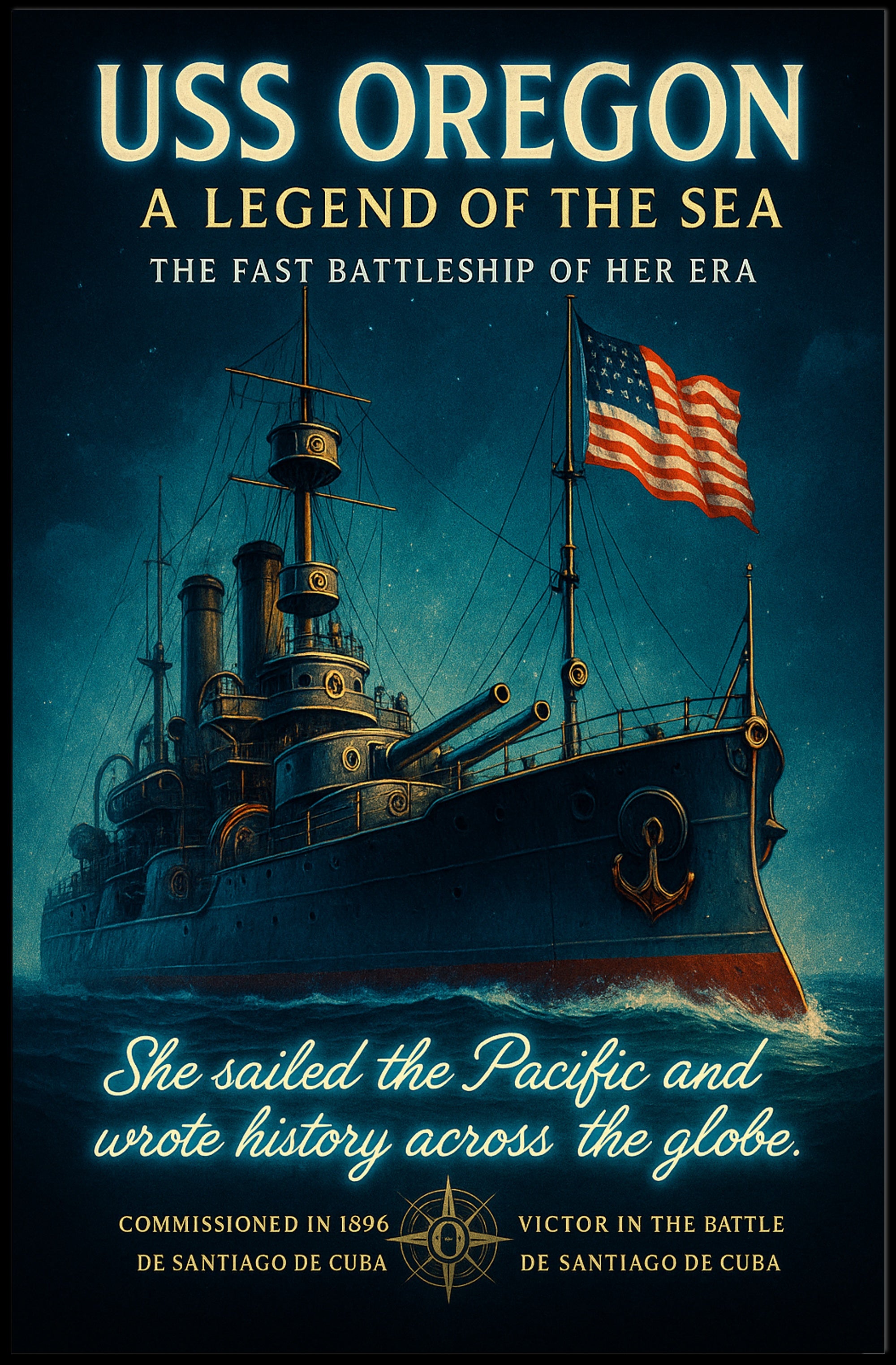 Uss Oregon A Legend Of The Sea Poster PosterGoat