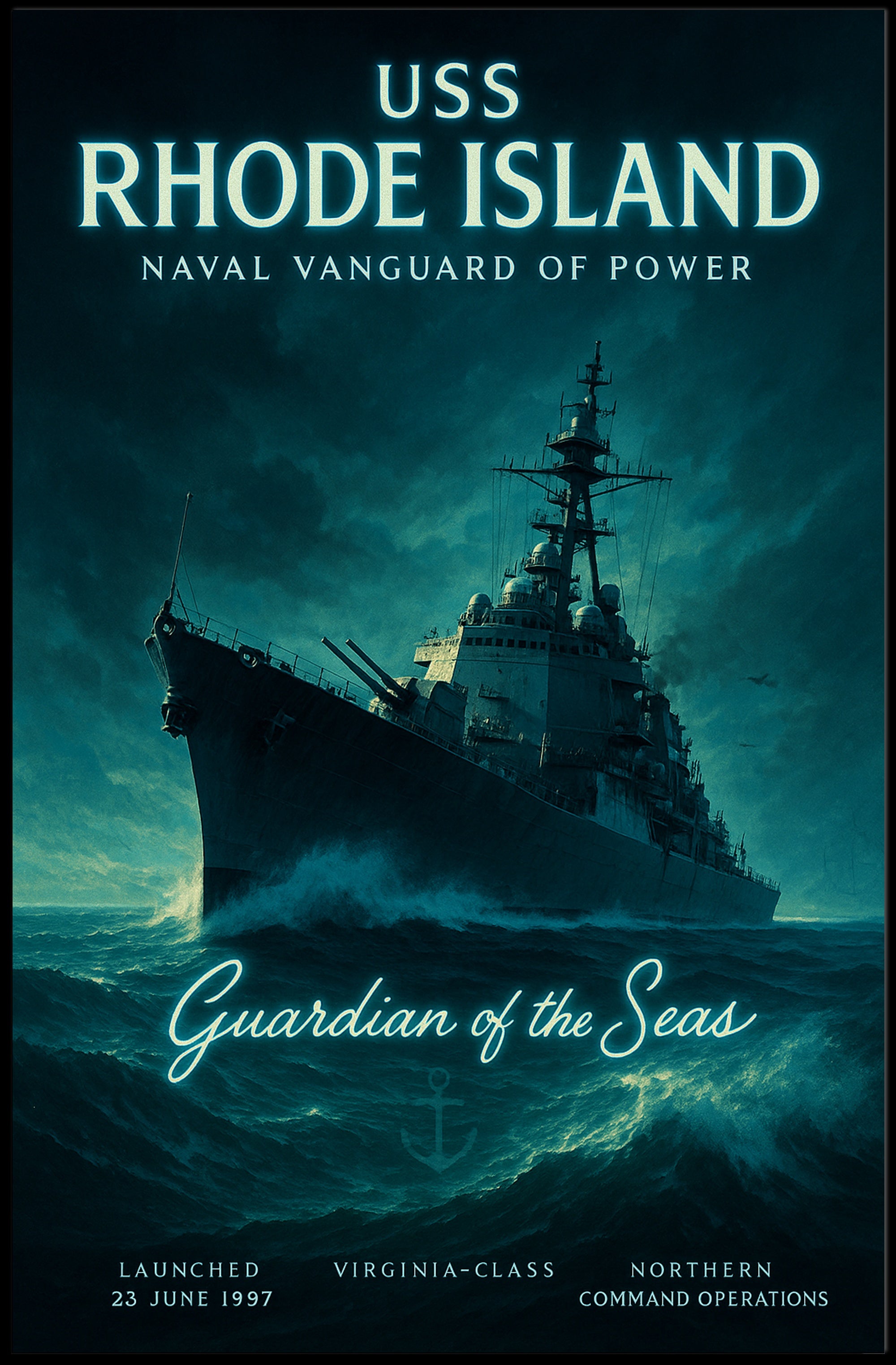 Uss Rhode Island Guardian Of The Seas Poster PosterGoat