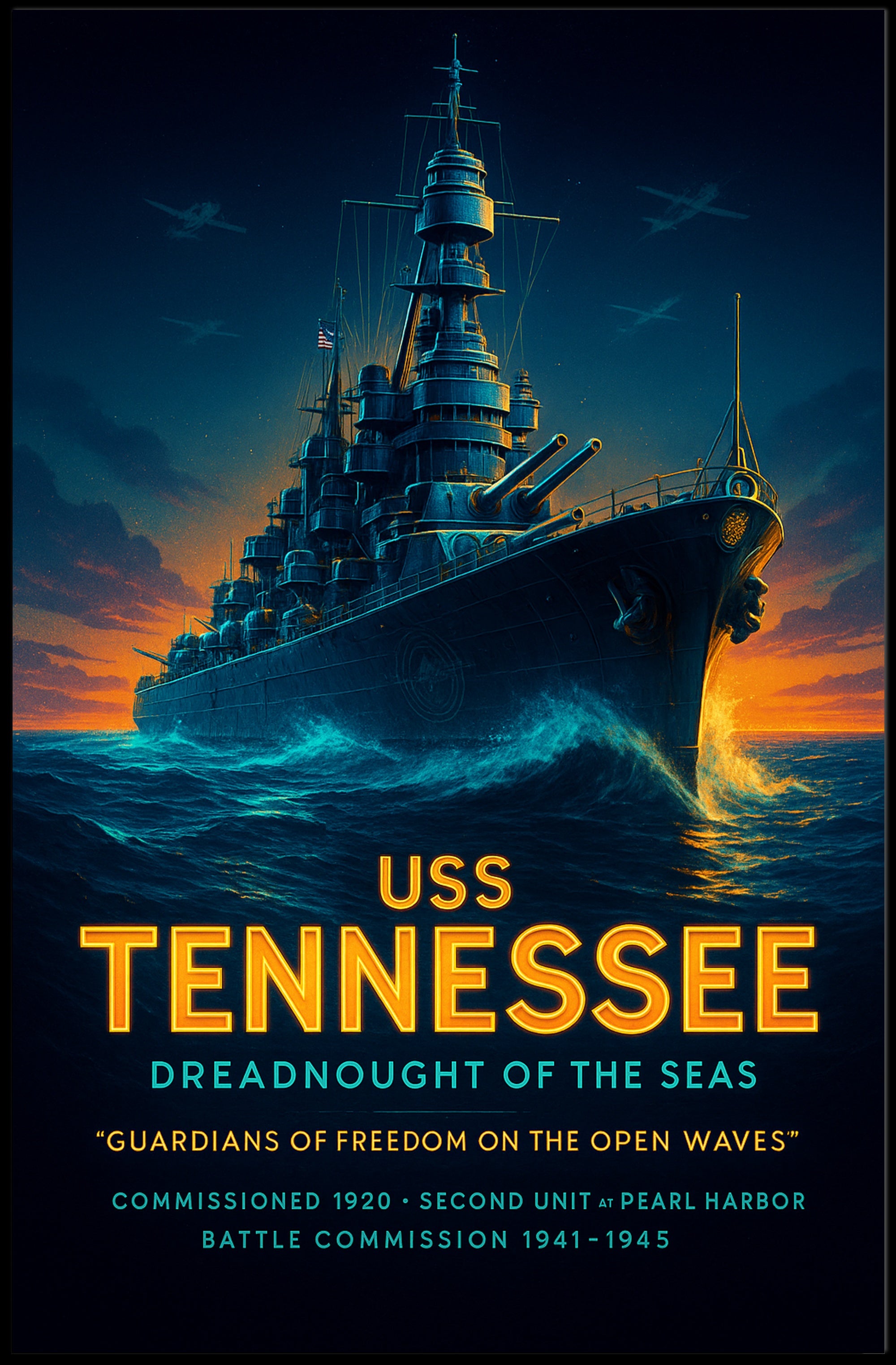 Uss Tennessee Dreadnought Of The Seas Poster PosterGoat