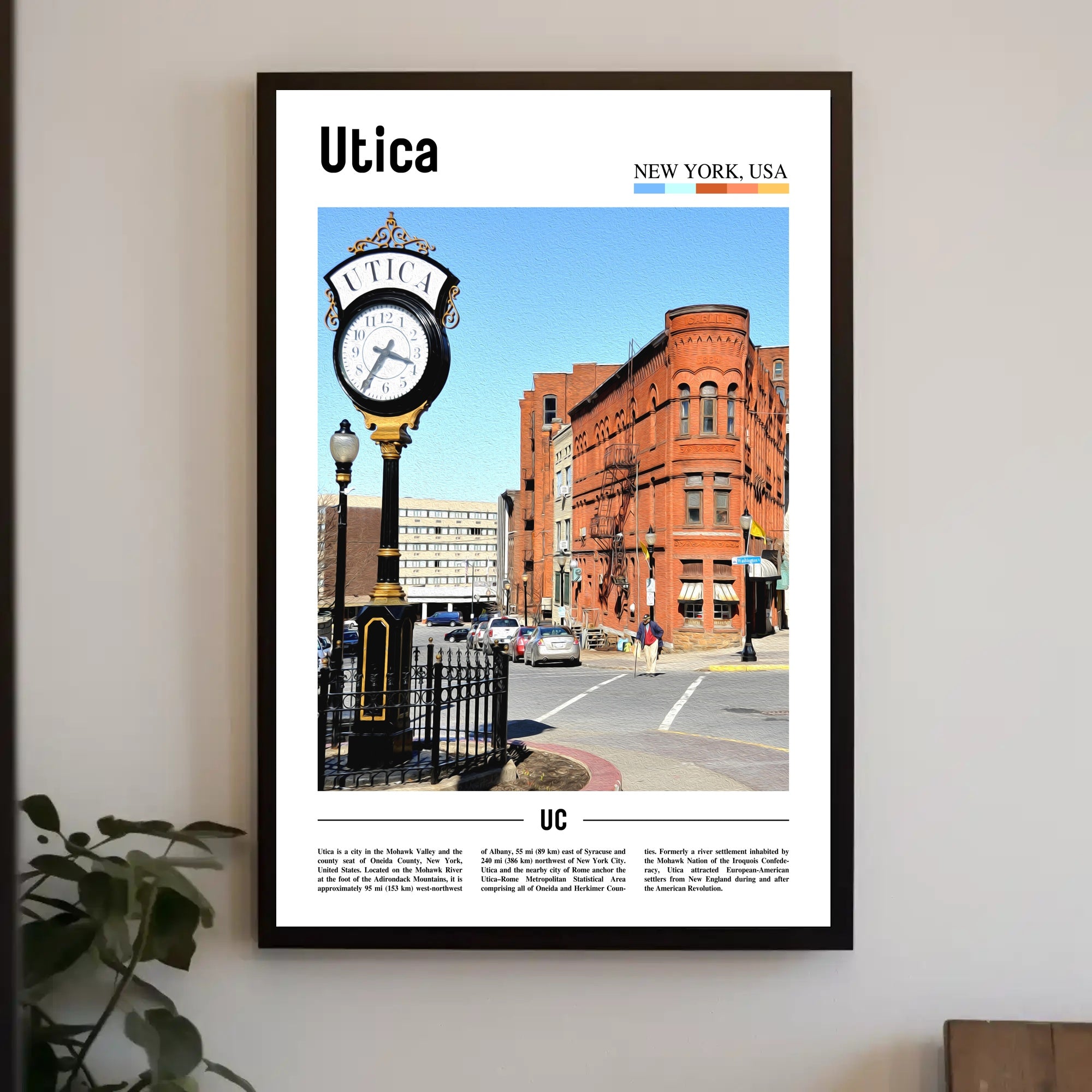 Utica Vintage Street Scene Travel Poster PosterGoat