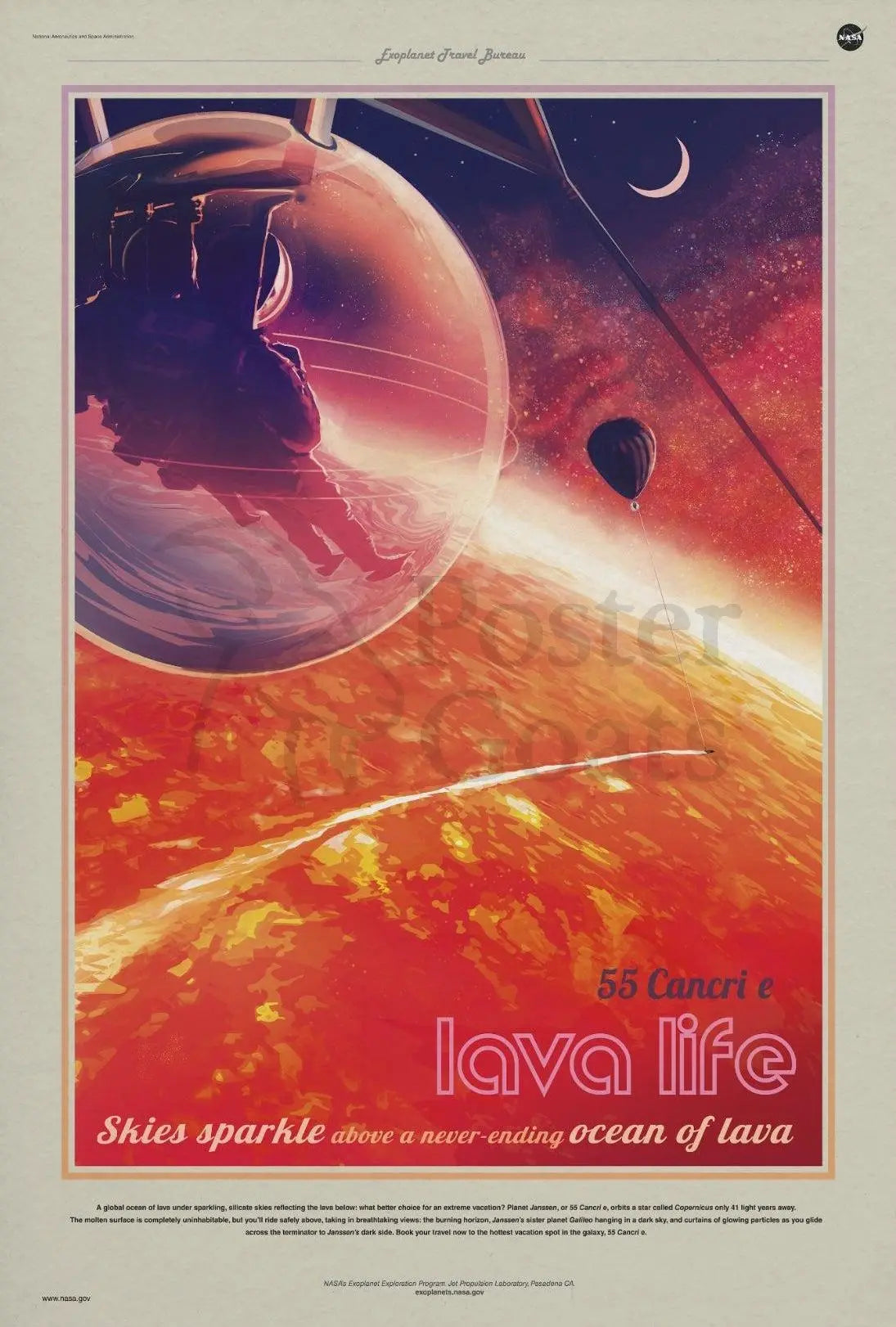 Vacation on 55 Cancri e Futuristic Sci-Fi Poster PosterGoat