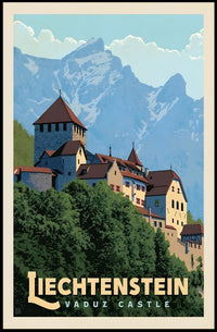 Vaduz Castle Travel Poster PosterGoat
