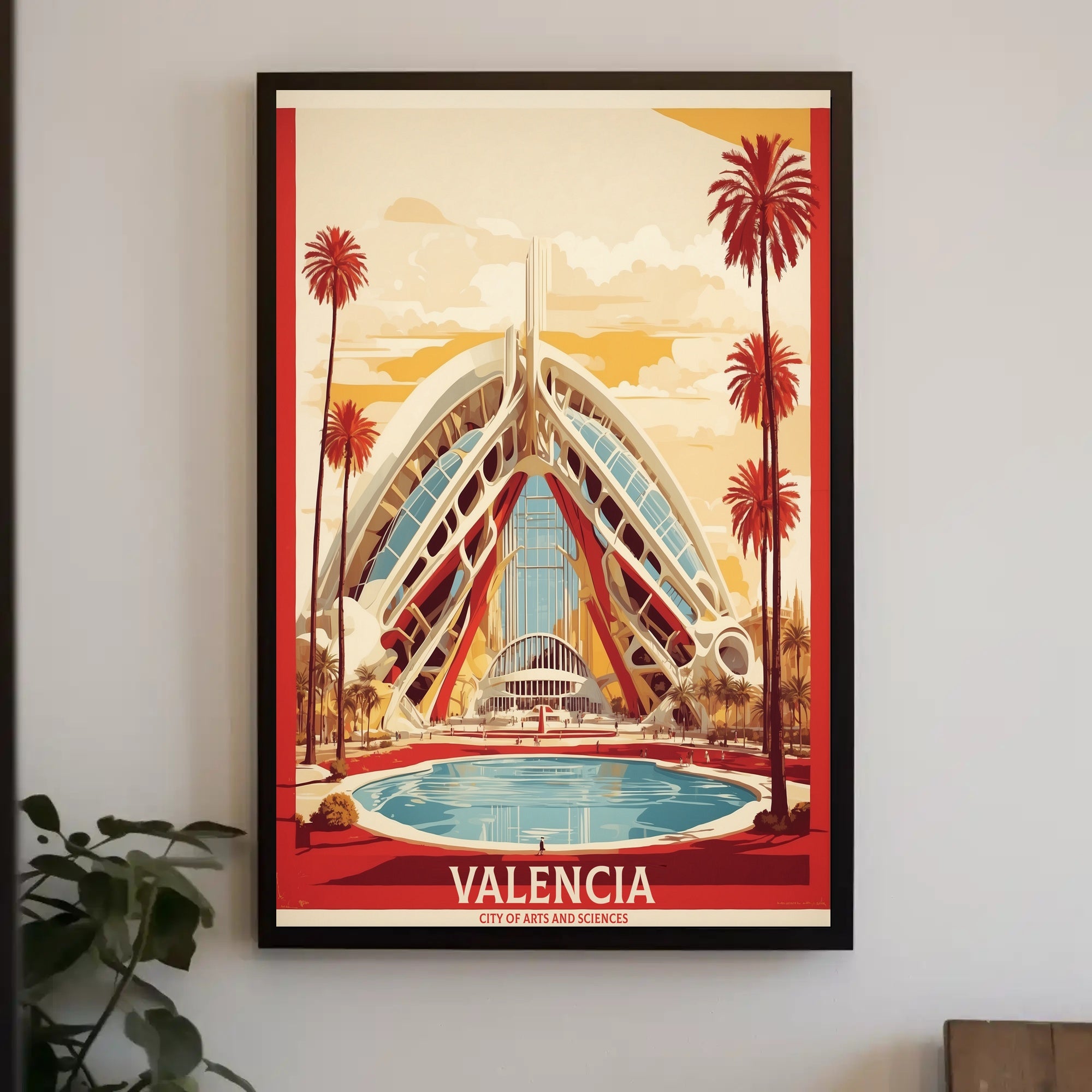 Valencia Cityscape at Sunset: Travel Poster PosterGoat